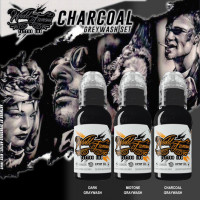 Краска World Famous Tattoo Ink Charcoal Greywash Set (3 пигмента)